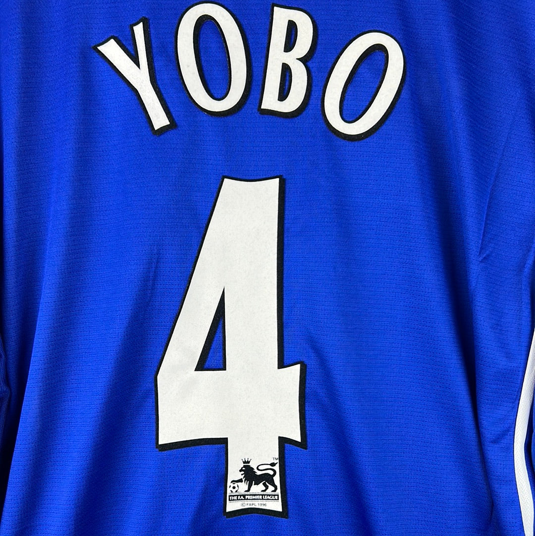 Everton 2005-2006 Player Issue Home Shirt - Yobo 4 - Long Sleeve