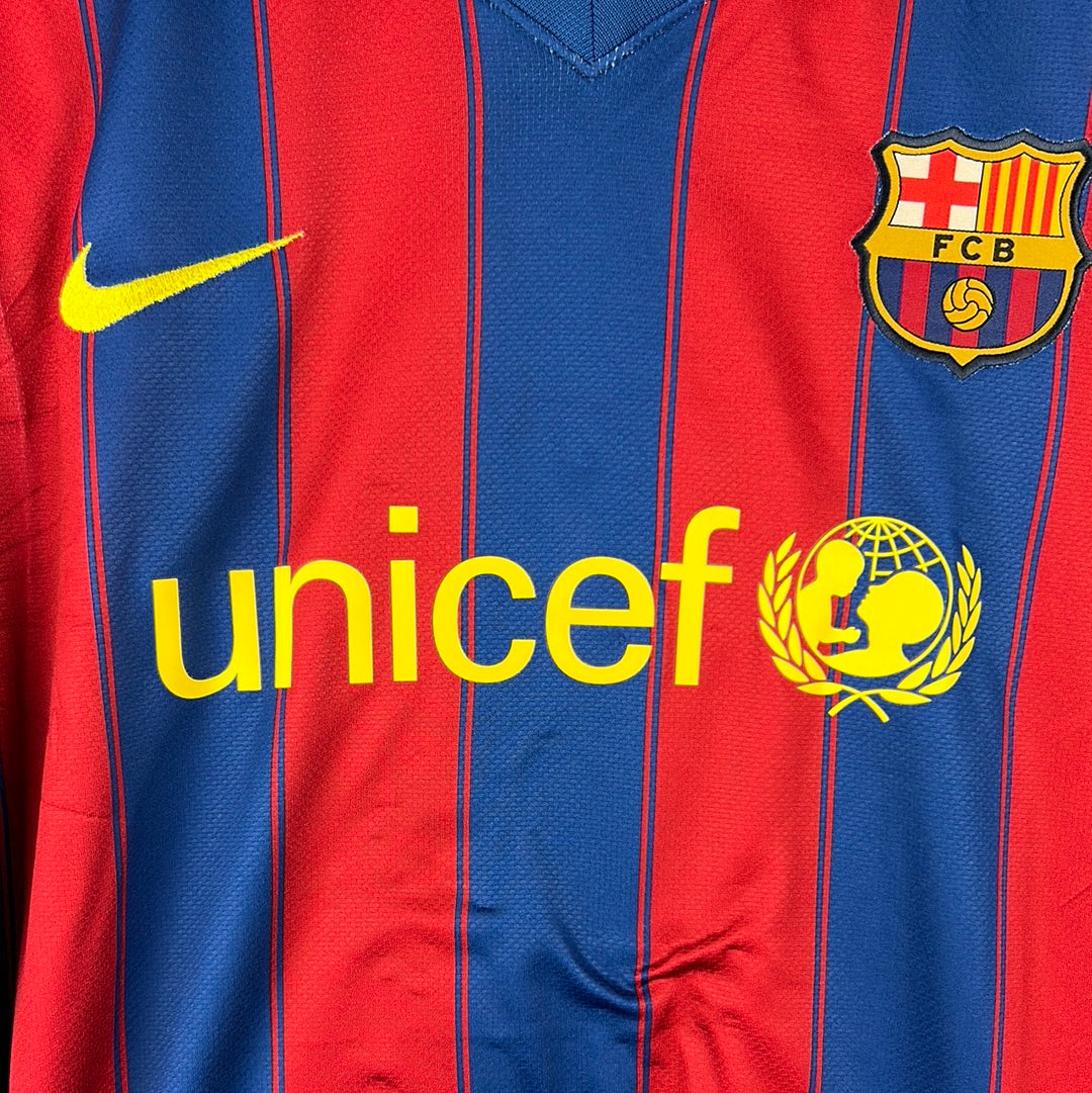 Barcelona 2009/2010 Player Issue Home Shirt - Pique 3 - Long Sleeve