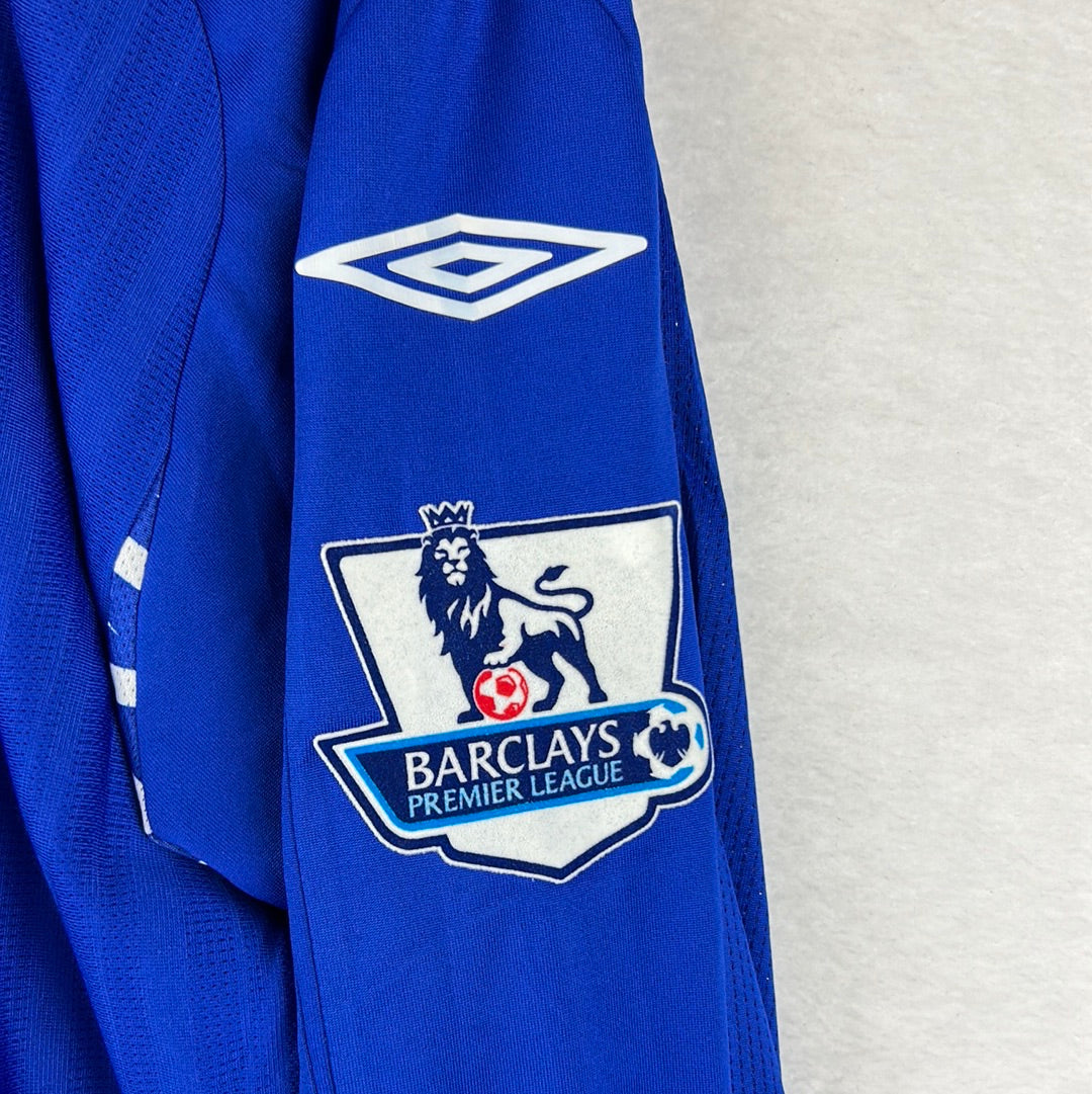 Everton 2007-2008 Player Issue Home Shirt - Yobo 4 - Long Sleeve