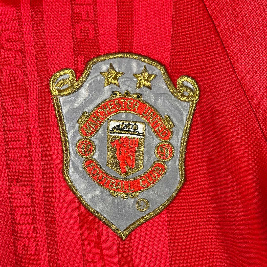 Manchester United 1999 European Home Shirt 2 Star - Large - Very Good Condition