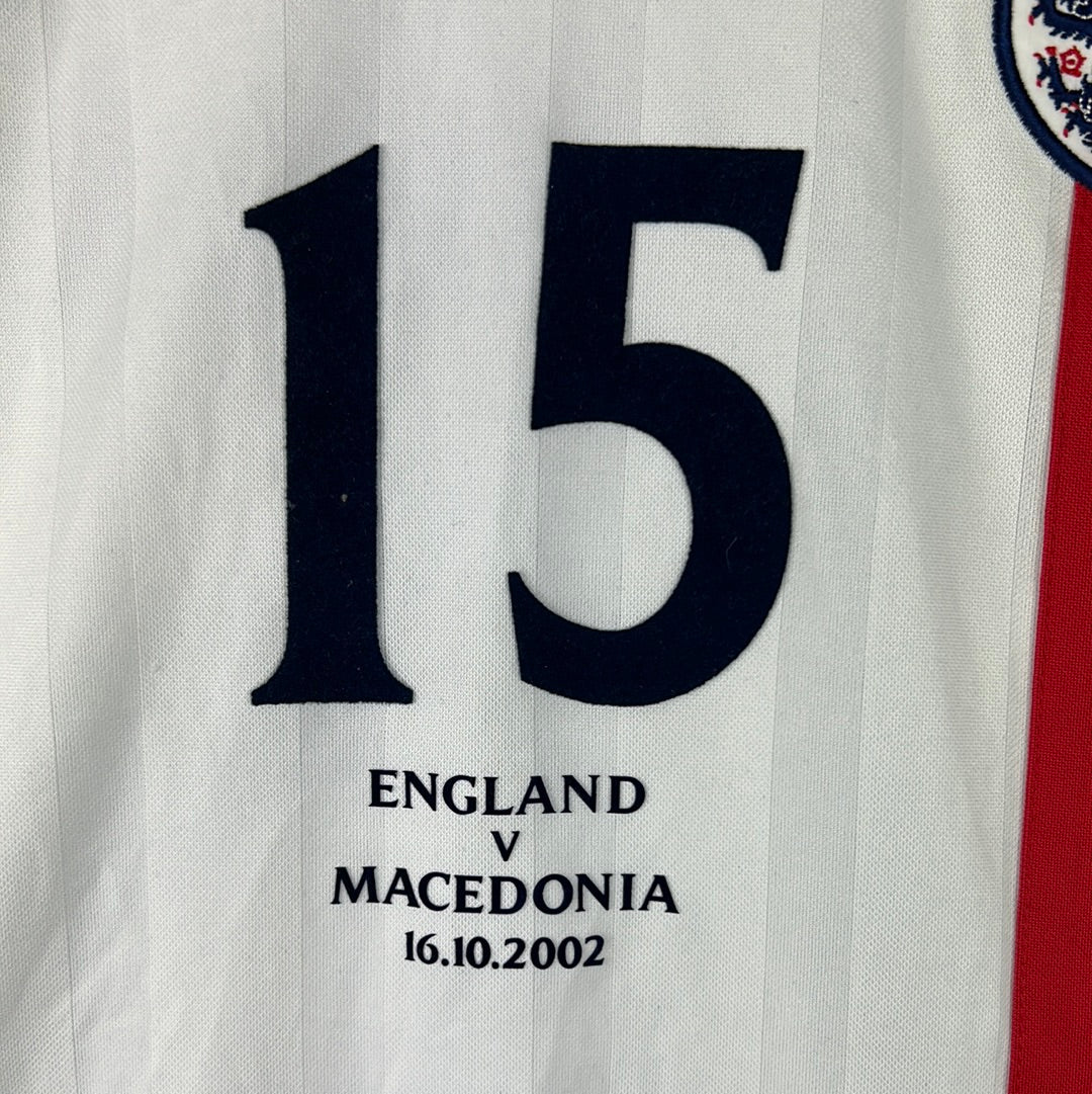 England Match Issued 2002 Home Shirt - Hargreaves 15 - Player Shirt