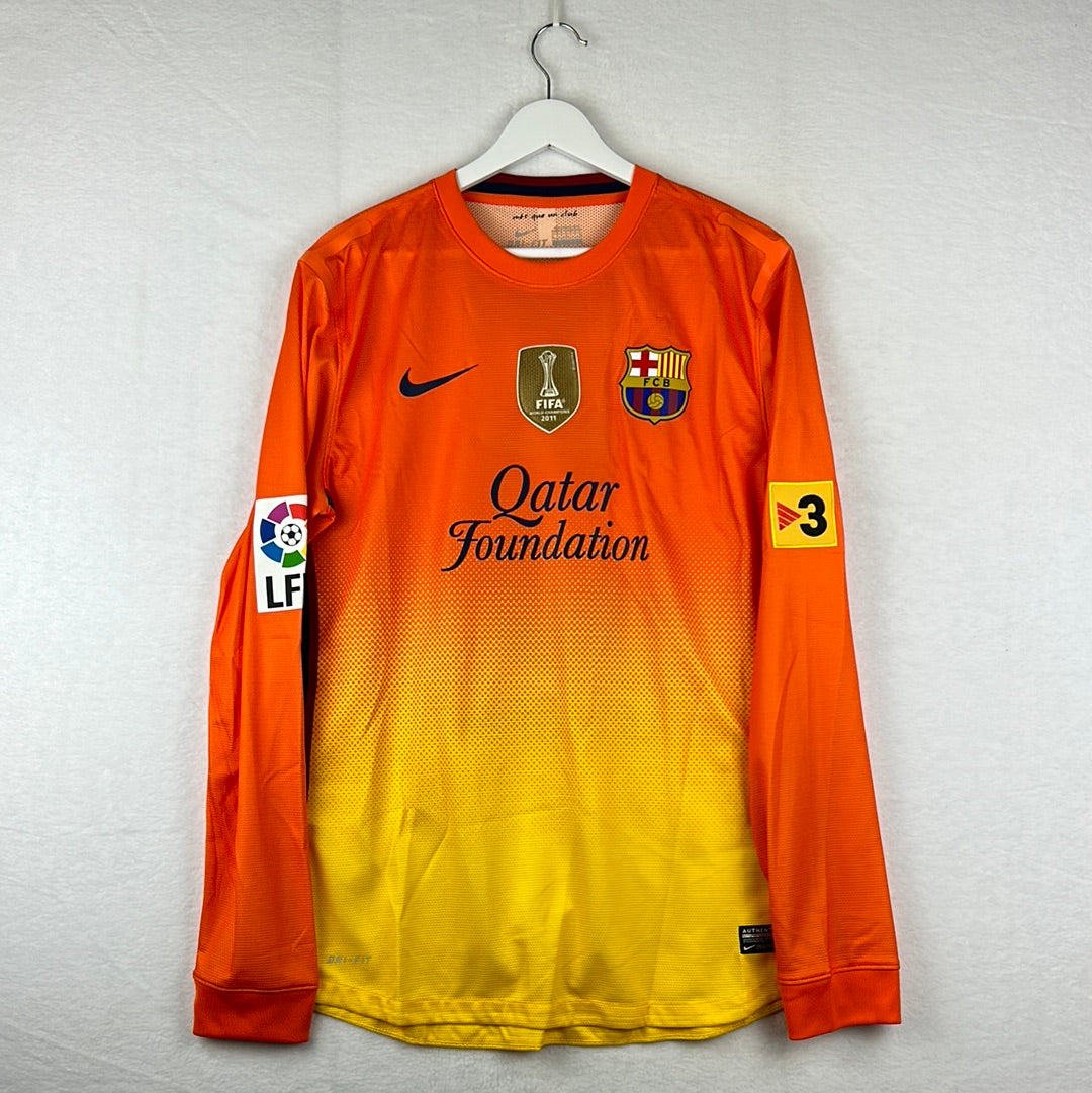 Barcelona 2012/2013 Player Issue Away Shirt - Pique 3 - Long Sleeve