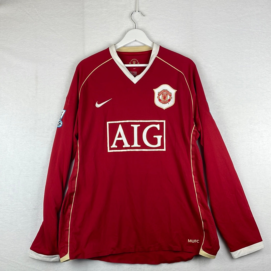 Manchester United 2006/2007 Home Player Issue Shirt - Long Sleeve - Saha 9