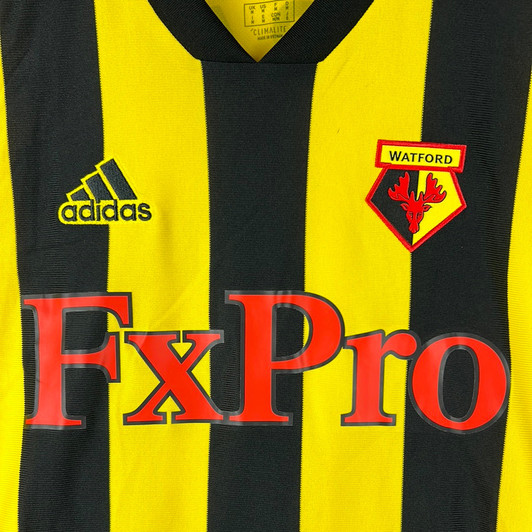 Watford 2019/2020 Match Worn/ Issued Home Shirt - Gray 18