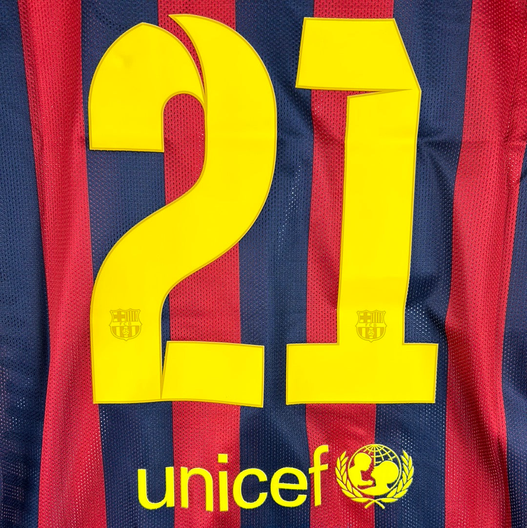 Barcelona 2013/2014 Player Issue Home Shirt - Copa Del Rei Final 2014 - Adriano 21