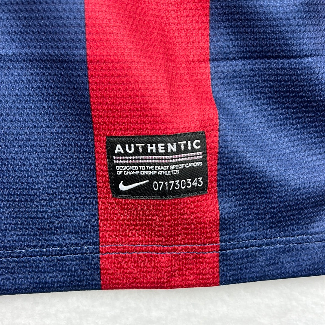 Barcelona 2013/2014 Player Issue Home Shirt - Adriano 21 - Champions League