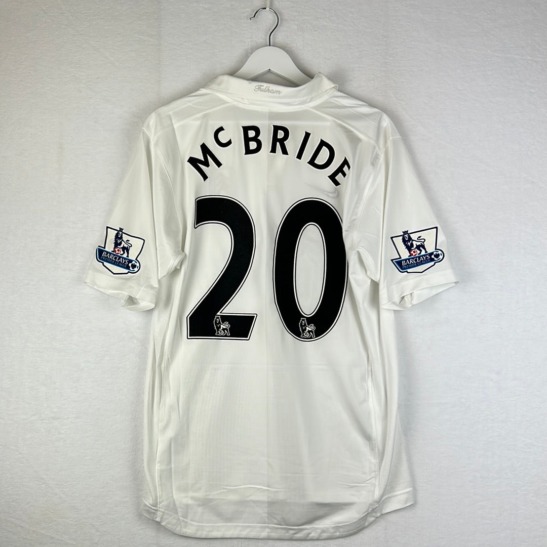 Fulham 2007/2008 Match Issued Home Shirt - McBride 20