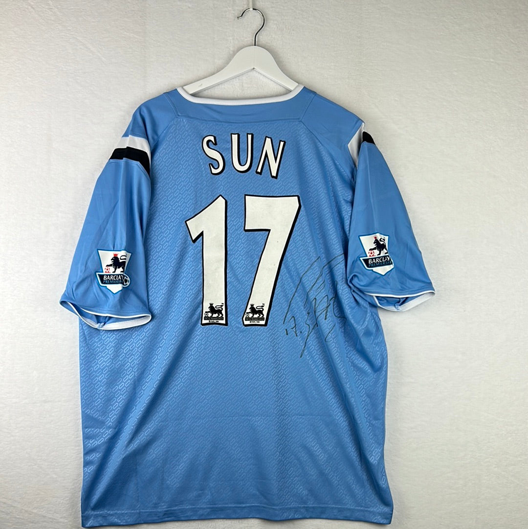 Manchester City 2004-2005 Player Issue Home Shirt - Sun 17 - Signed