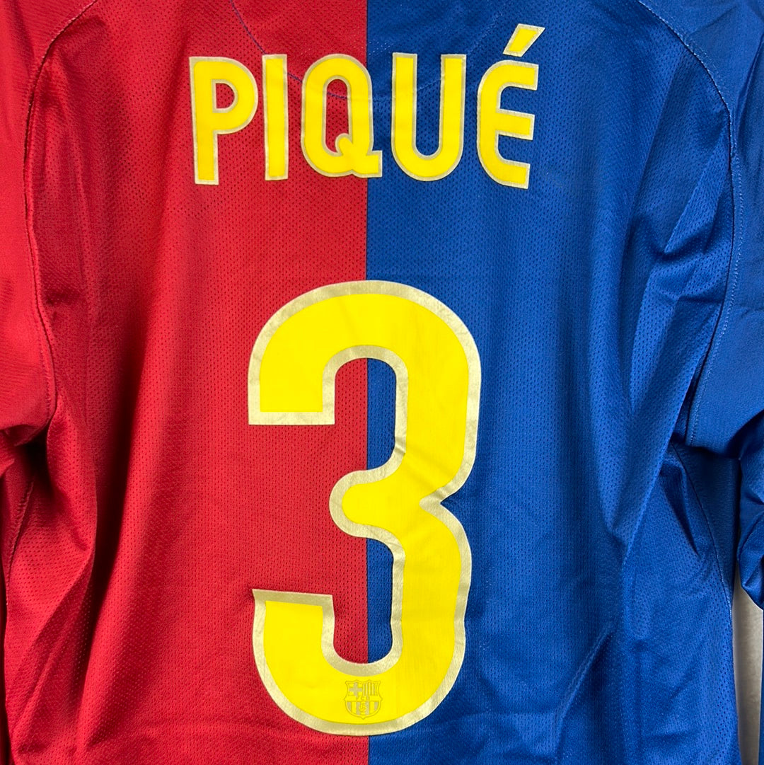 Barcelona 2008/2009 Player Issue Home Shirt - Pique 3 - Long Sleeve