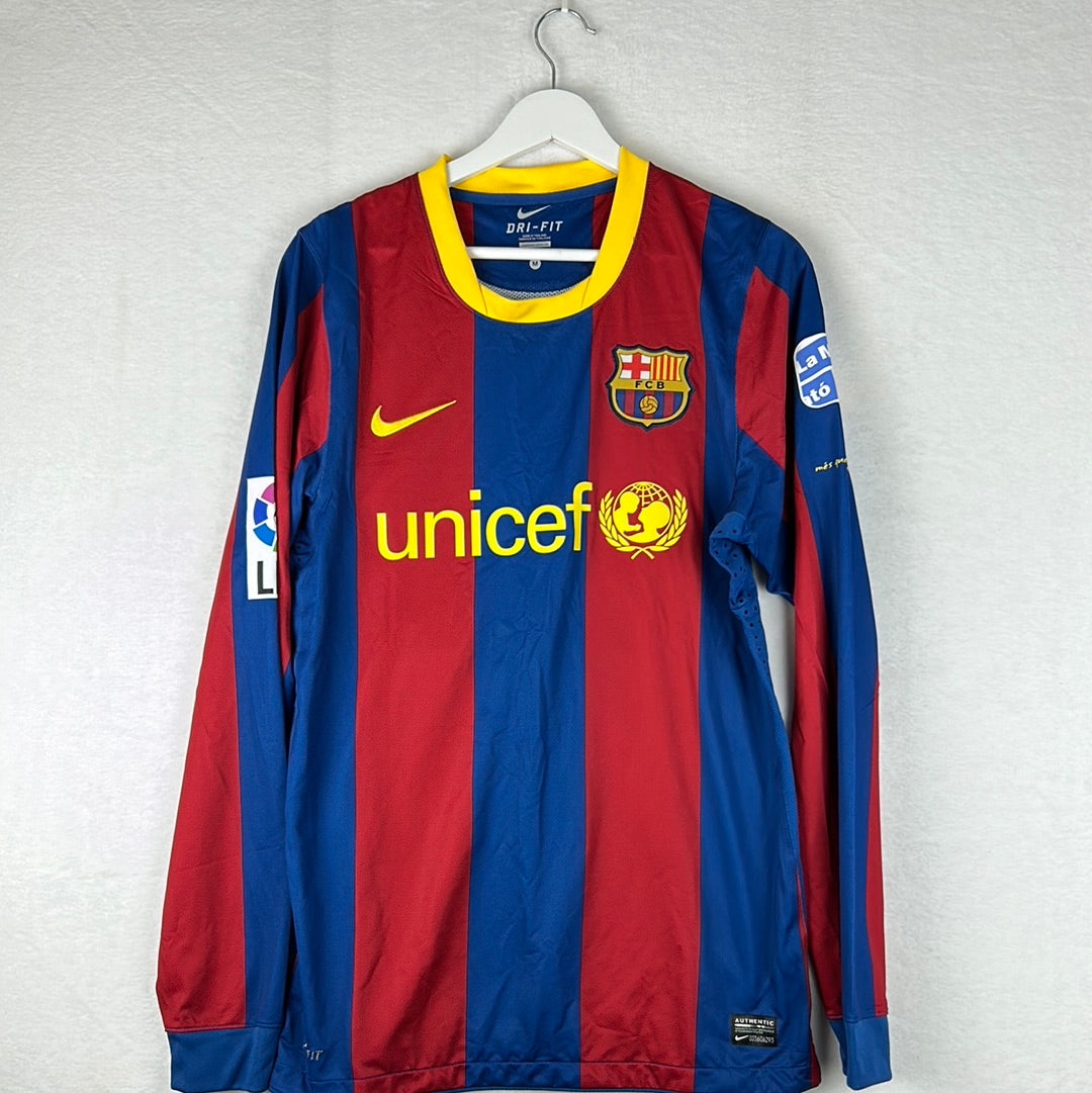 Barcelona 2010/2011 Player Issue Home Shirt - Mascherano 20 - Long Sleeve