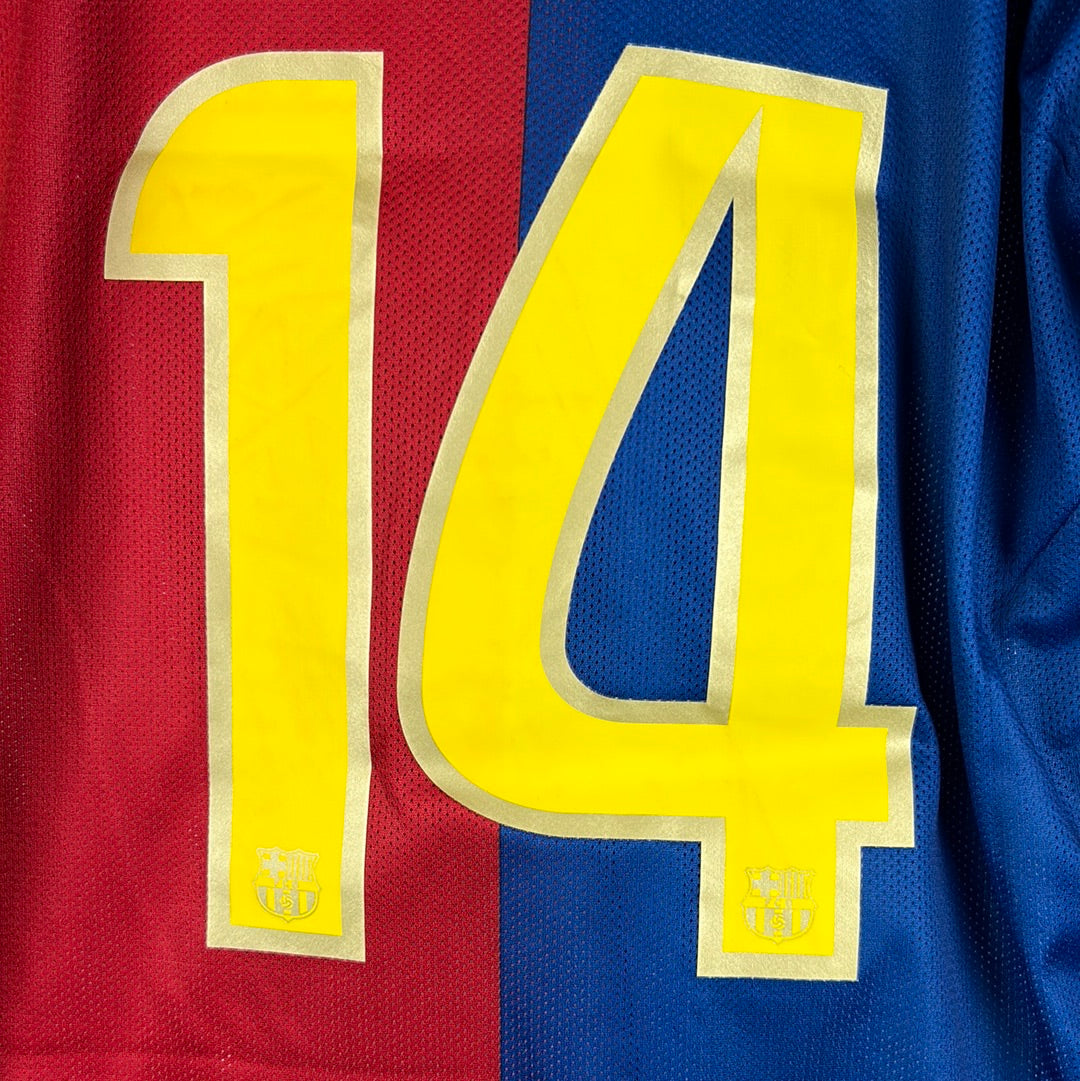 Barcelona 2008/2009 Player Issue Home Shirt - Henry 14 - Long Sleeve