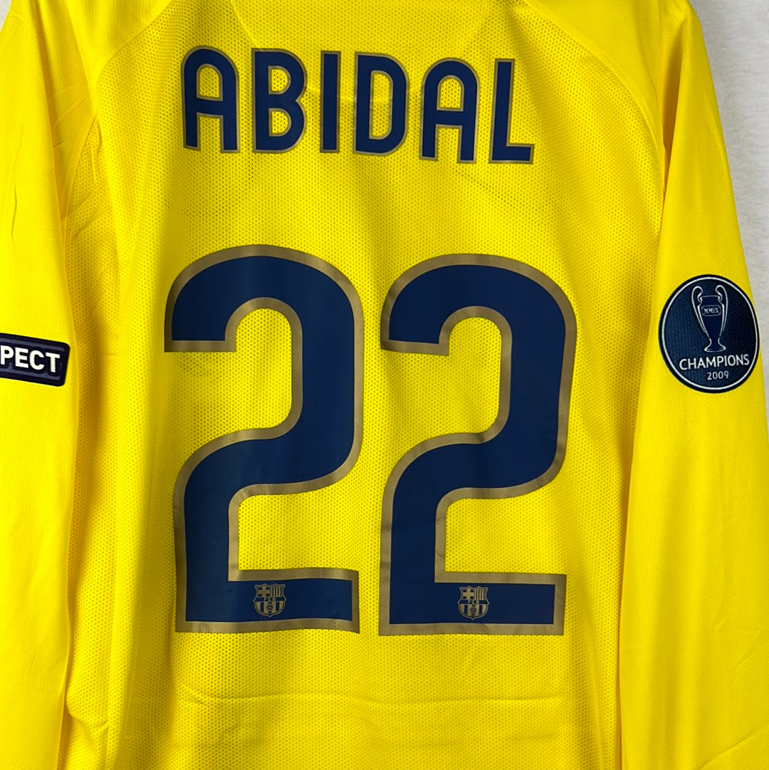 Barcelona 2009/2010 Player Issue Third Shirt - Abidal 22 - CL - Long Sleeve