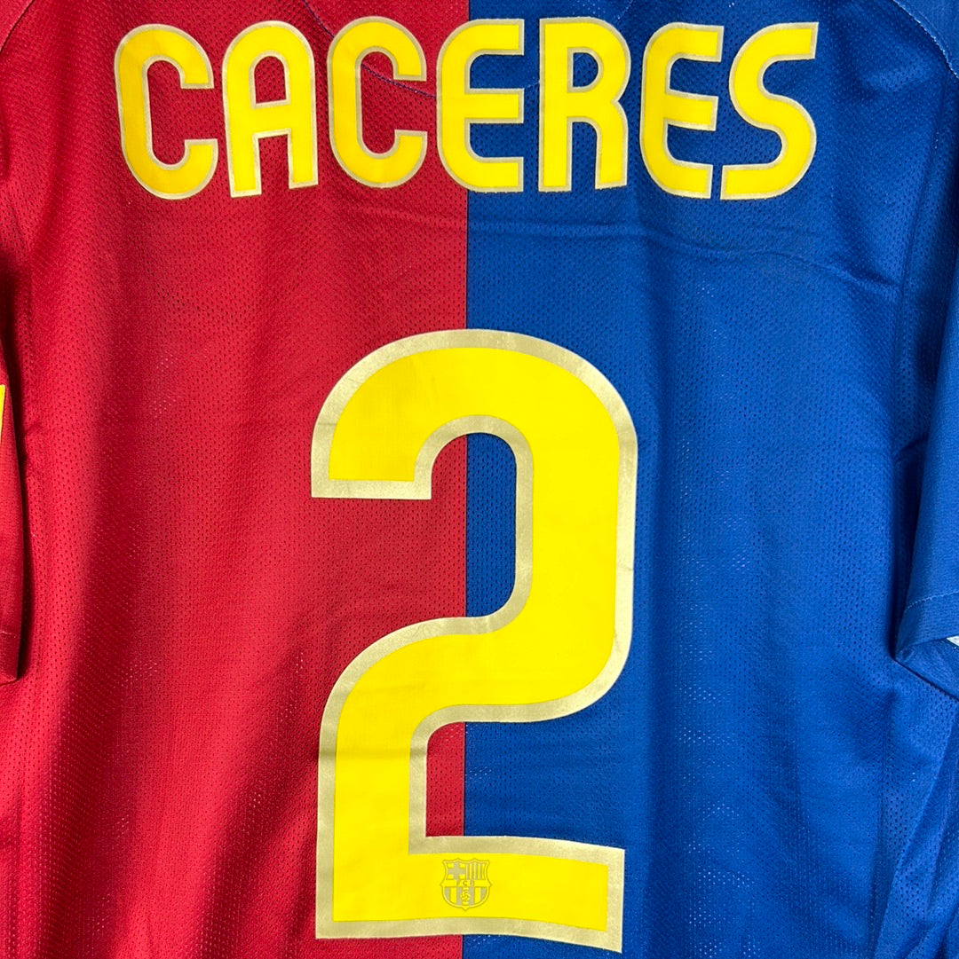 Barcelona 2008/2009 Player Issue Home Shirt - Caceres 2 - Short Sleeve