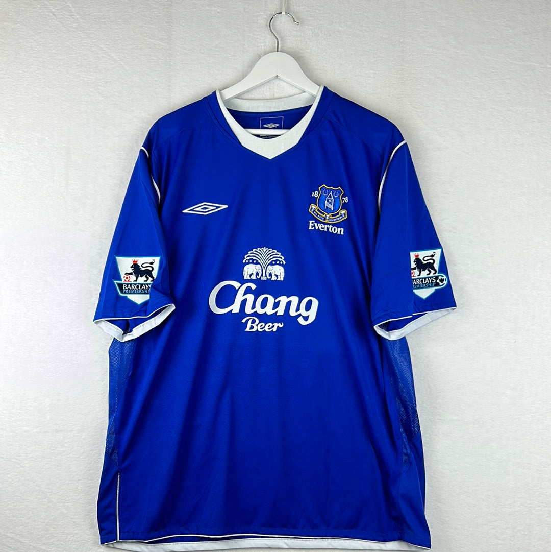 Everton 2004-2005 Player Issue Home Shirt - Plessis 24