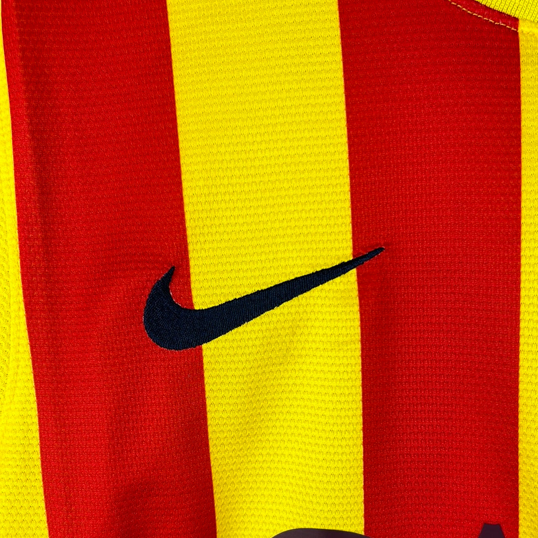 Barcelona 2013/2014 Player Issue Away Shirt - Alexis 9 - Champions League - Long Sleeve