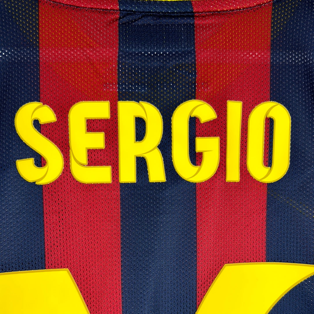 Barcelona 2013/2014 Player Issue Home Shirt - Sergio 16 - Long Sleeve