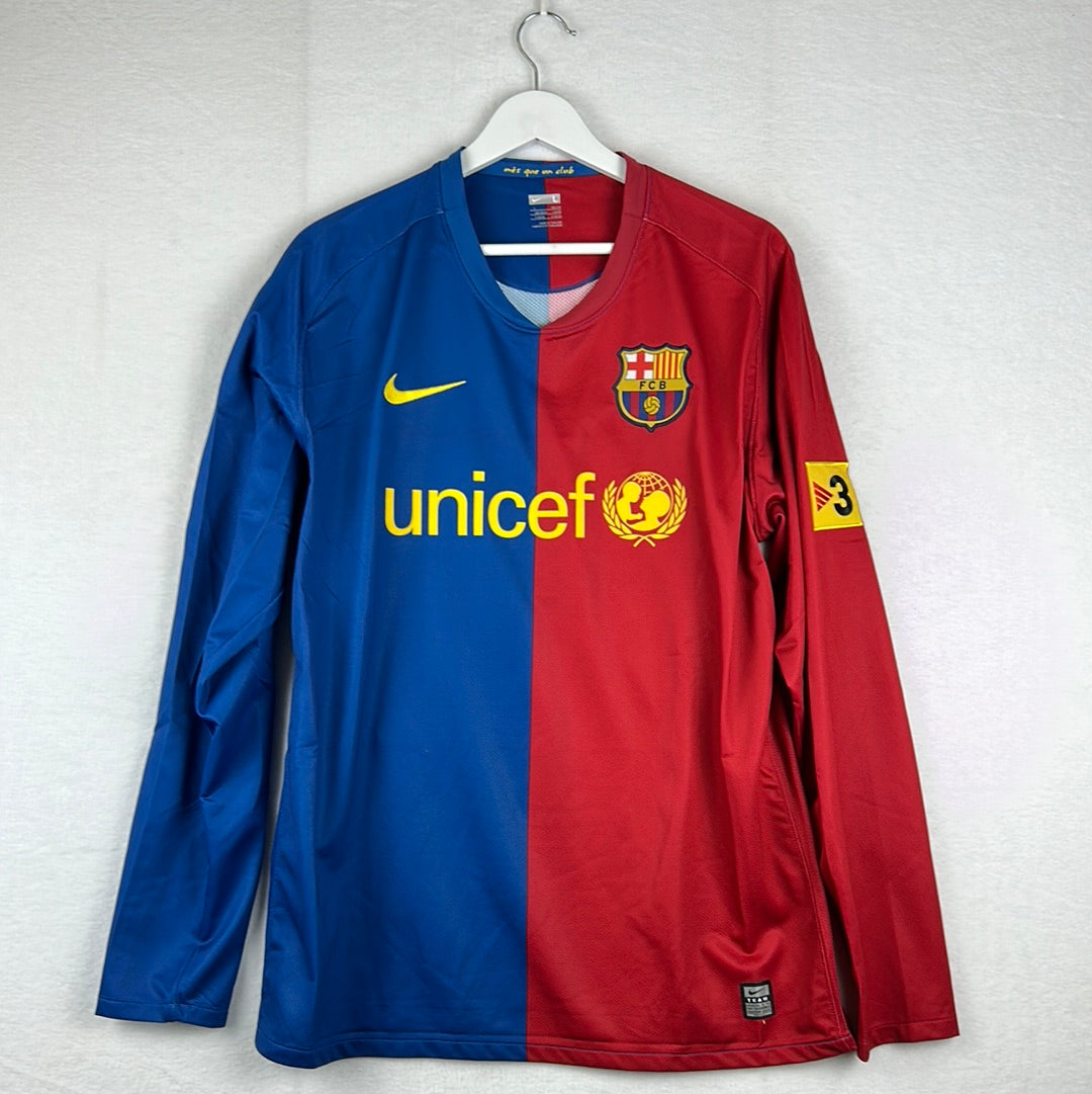 Barcelona 2008/2009 Player Issue Home Shirt - Gudjohnsen 7 - Long Sleeve