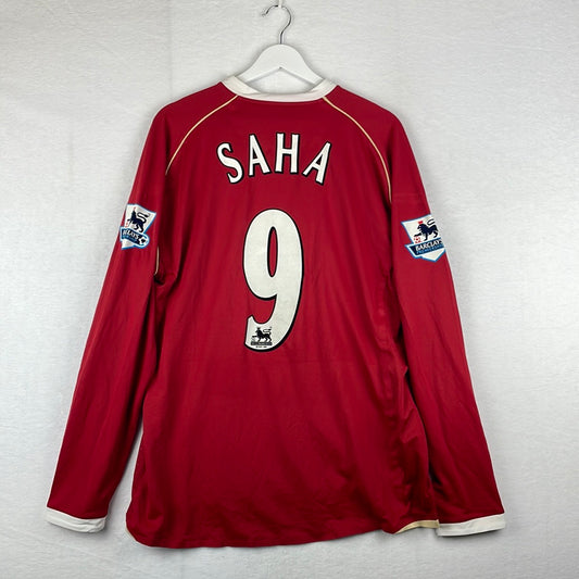 Manchester United 2006/2007 Home Player Issue Shirt - Long Sleeve - Saha 9