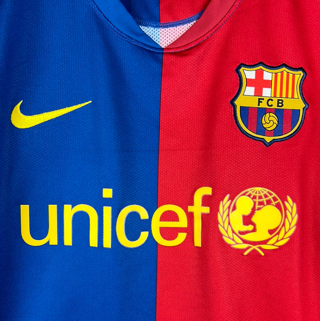 Barcelona 2008/2009 Player Issue Home Shirt - Pique 3 - Long Sleeve