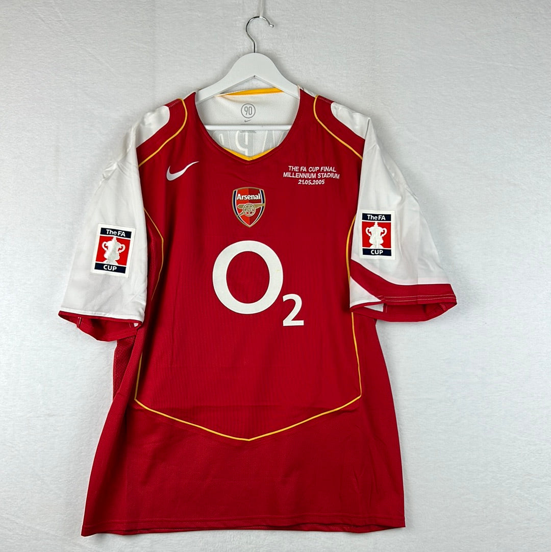 Arsenal 2004/2005 Player Issue Home Shirt front with FA Cup embroidery
