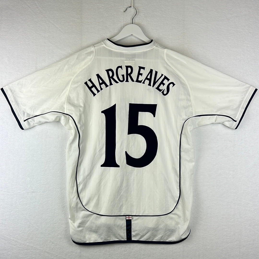 England Match Issued 2002 Home Shirt - Hargreaves 15 - Player Shirt