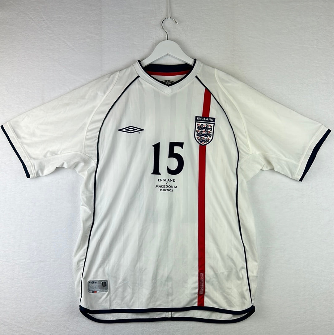 England Match Issued 2002 Home Shirt - Hargreaves 15 - Player Shirt
