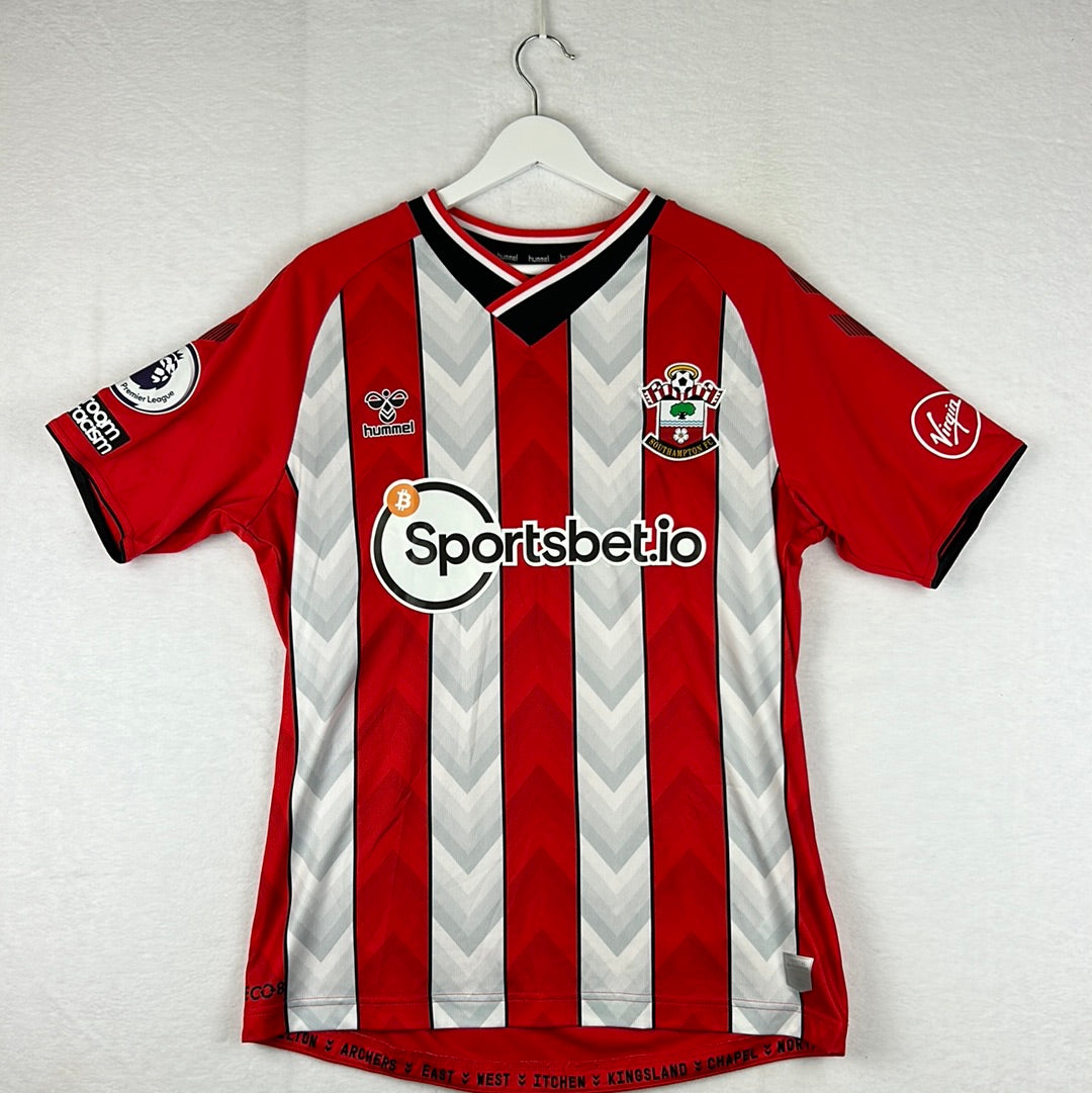 Southampton 2020/2021 Match Worn/ Issued Home Shirt - Bednarek 35