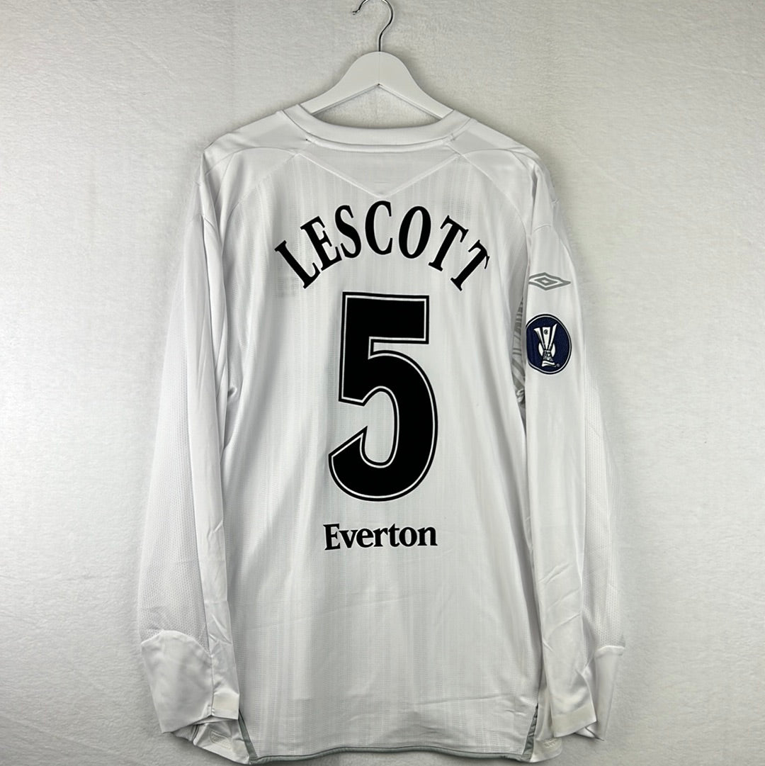 Everton 2007-2008 Player Issue Away Shirt - Lescott 5 - EL - Long Sleeve