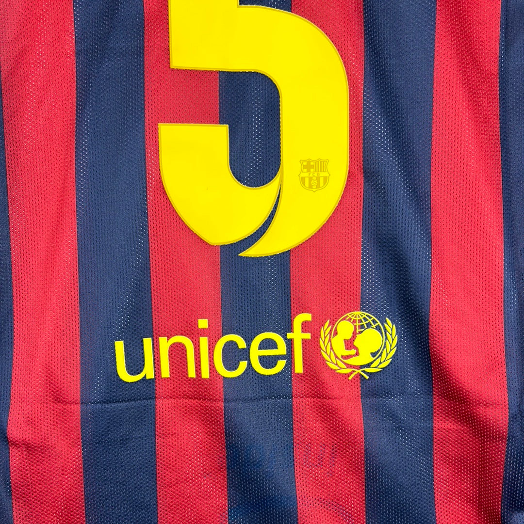 Barcelona 2013/2014 Player Issue Home Shirt - Puyol 5