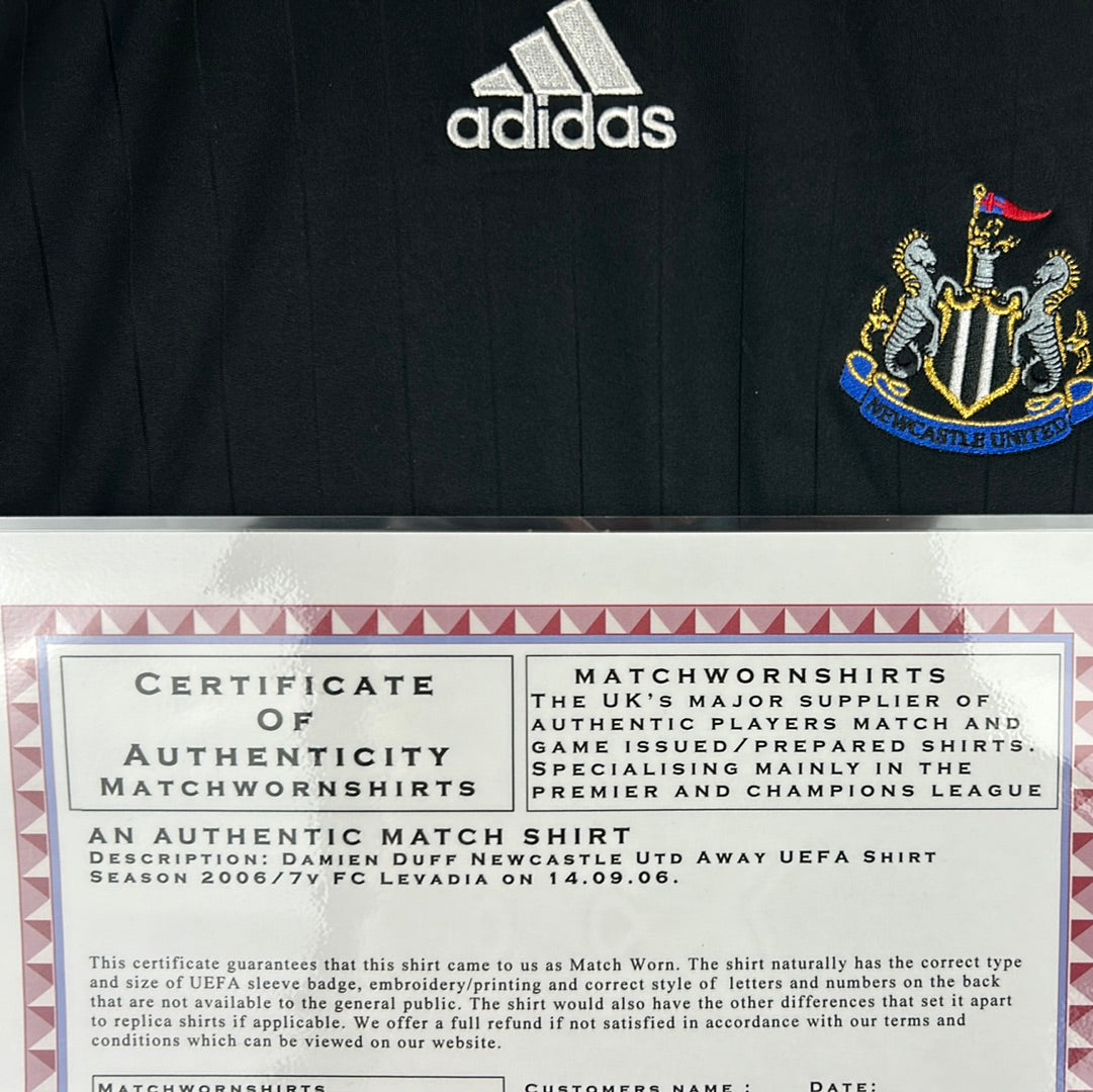 Newcastle United 2006/2007 Matchworn Shirt - Duff 11 - UEFA Cup