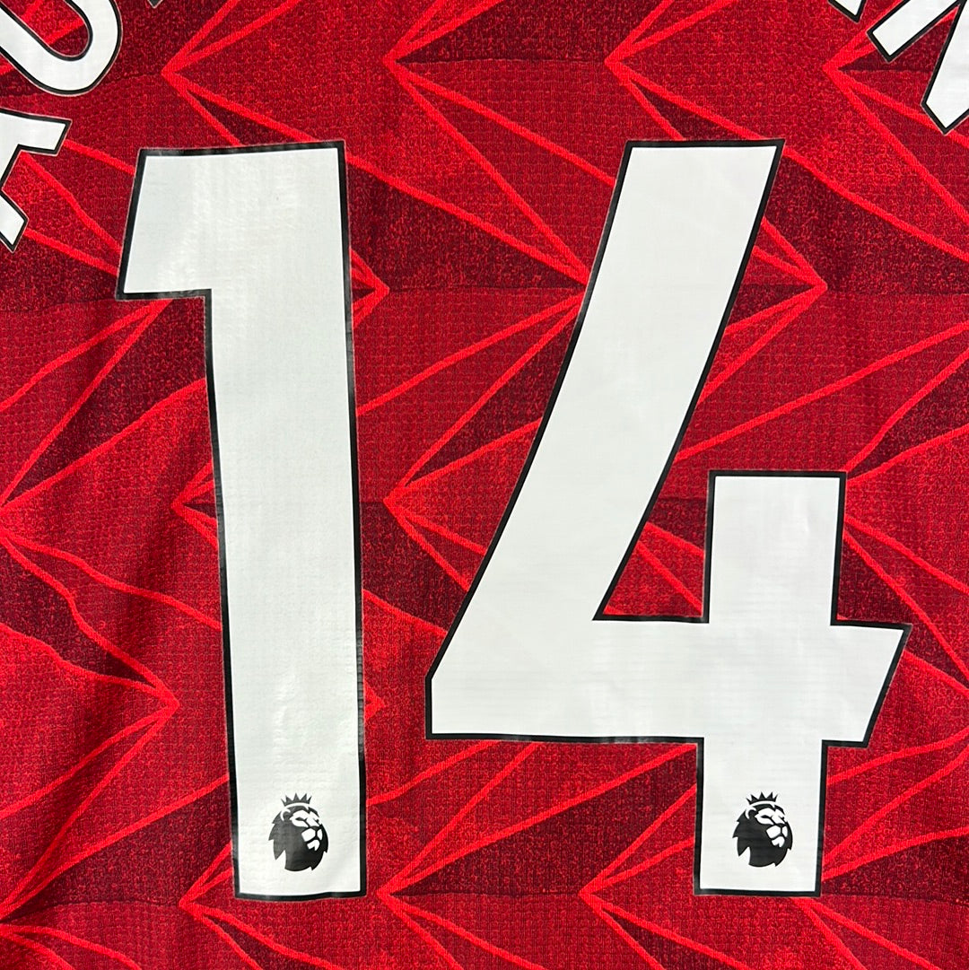 Arsenal 2020-2021 Player/Match Issue Home Shirt - Aubameyang 14