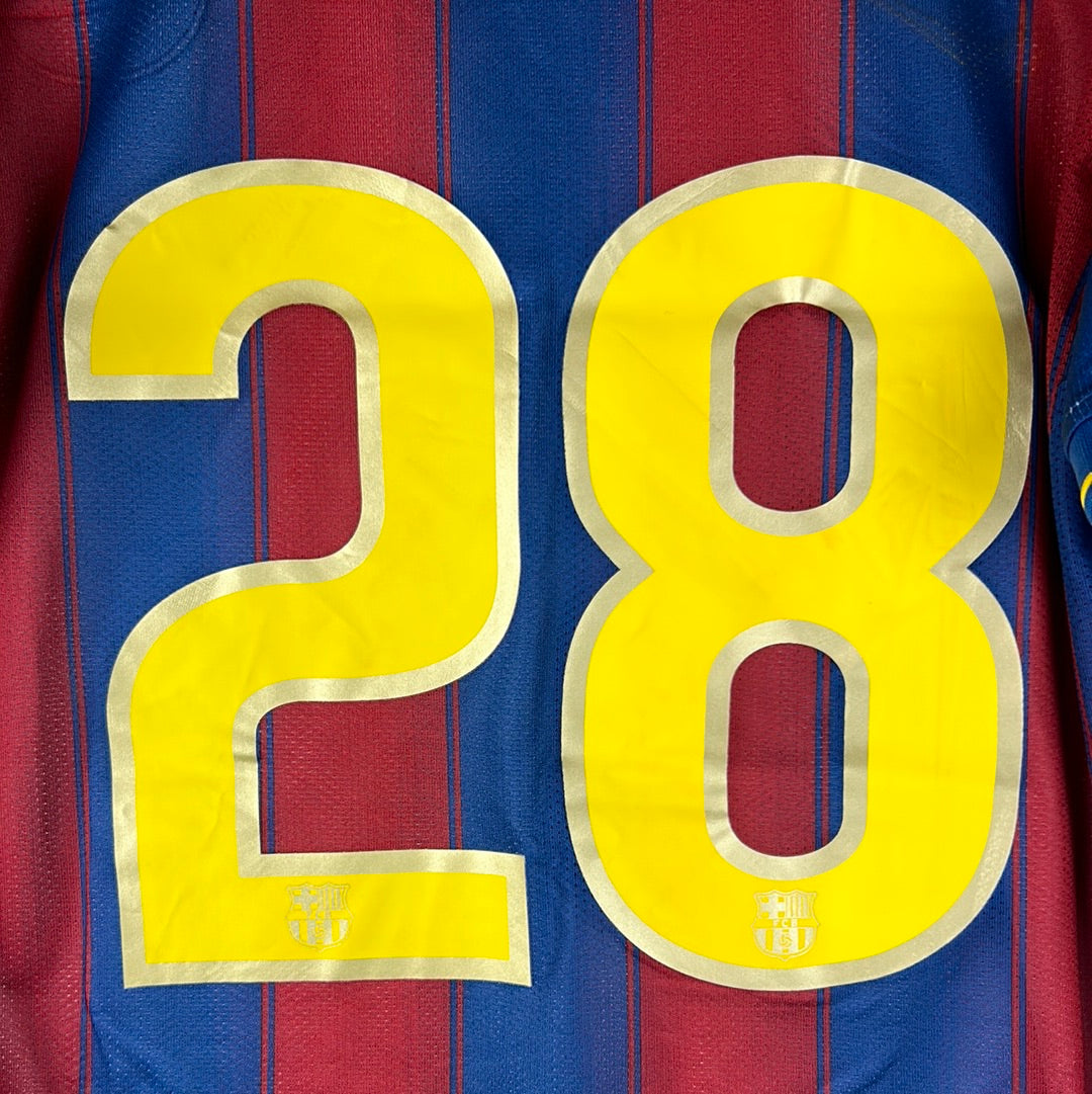 Barcelona 2009/2010 Player Issue Home Shirt - Jonathan 28