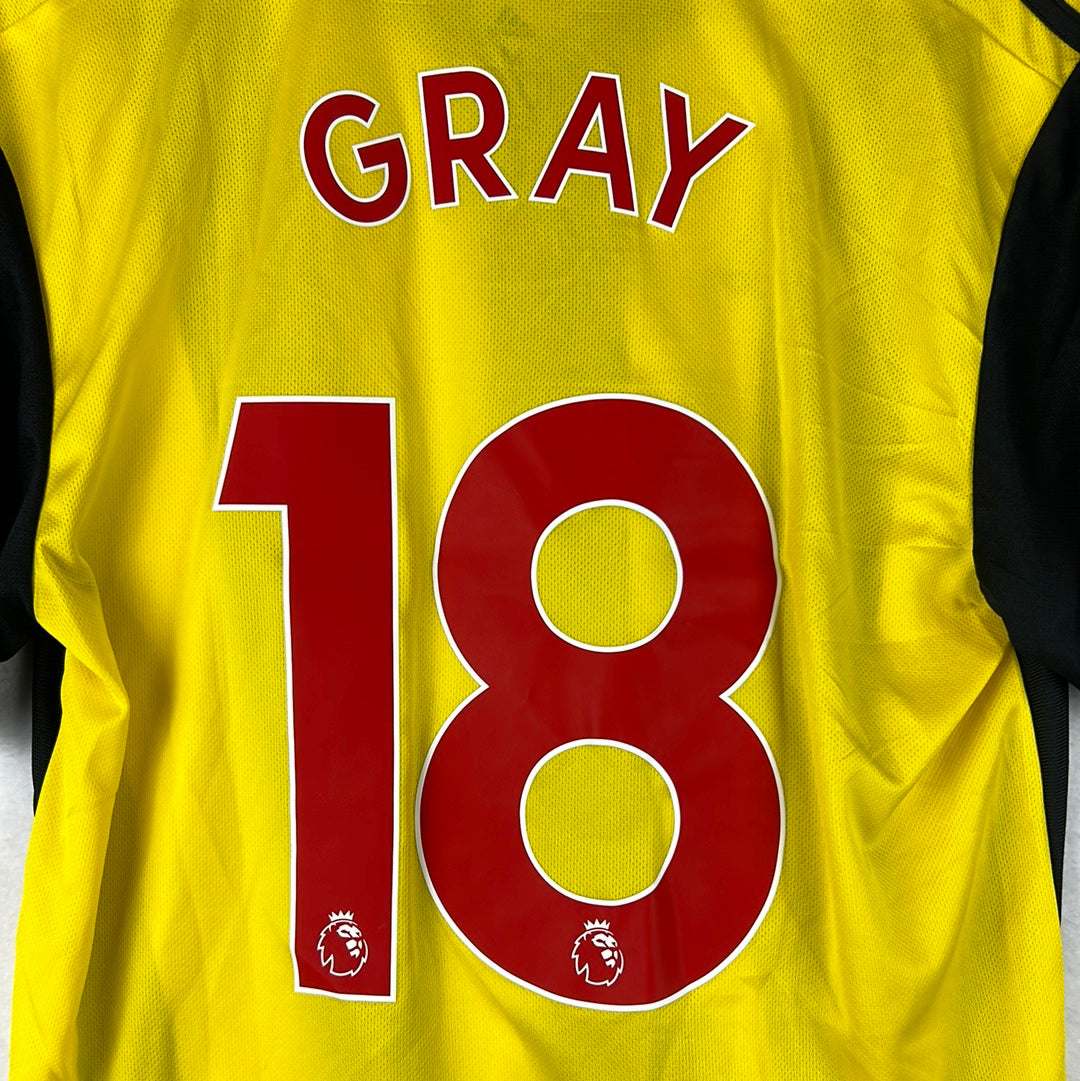 Watford 2019/2020 Match Worn/ Issued Home Shirt - Gray 18