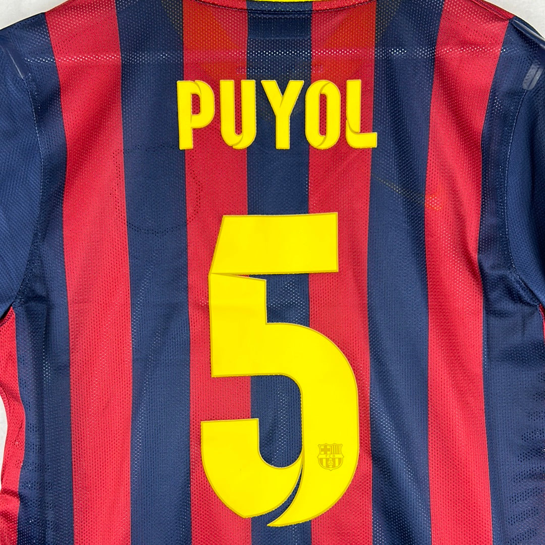 Barcelona 2013/2014 Player Issue Home Shirt - Puyol 5