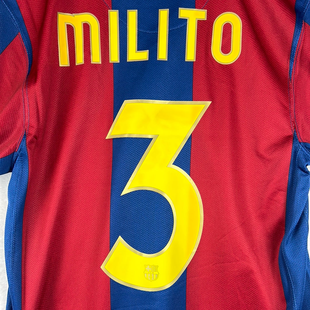 Barcelona 2007/2008 Player Issue Home Shirt - Milito 3