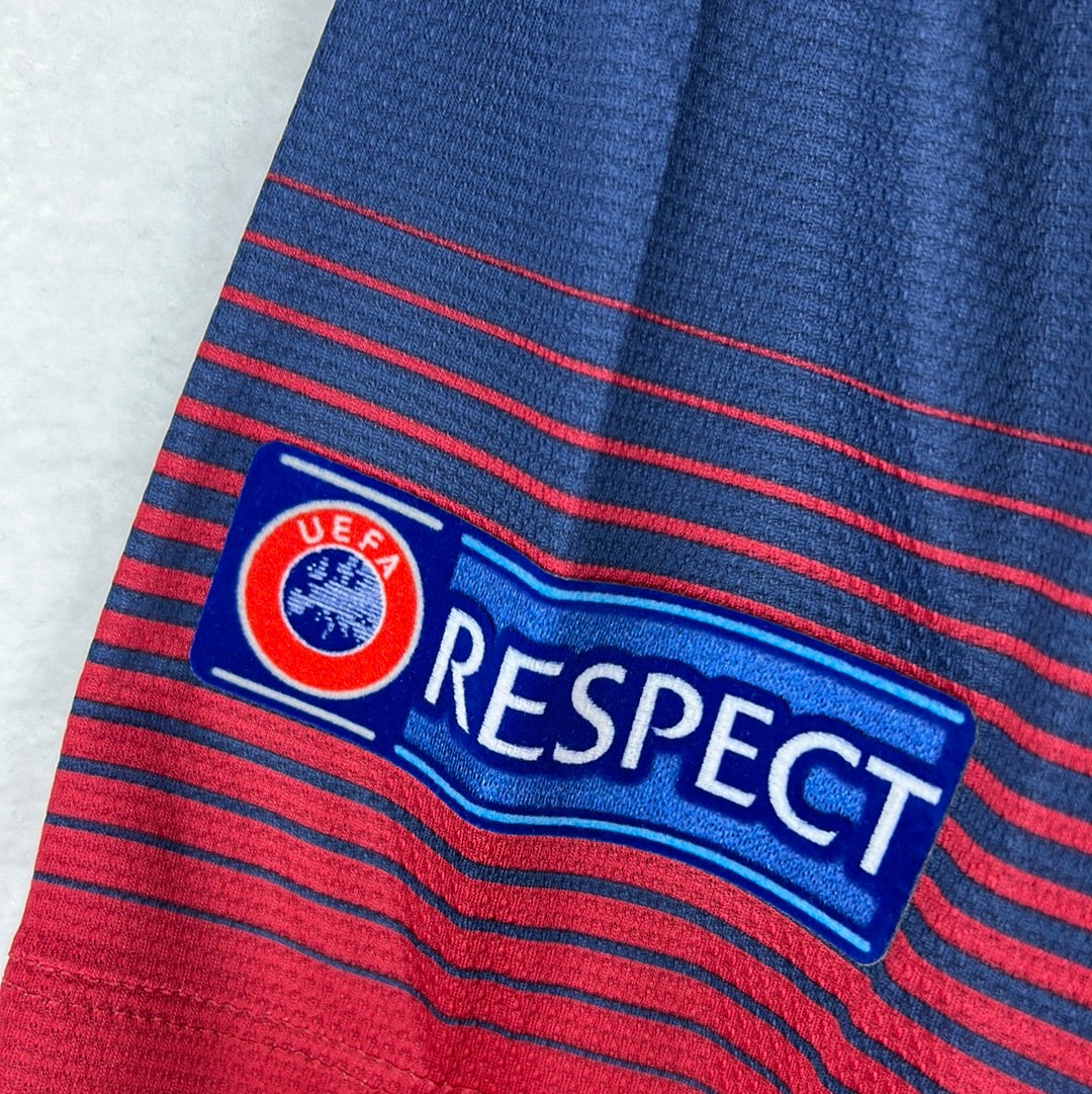 Barcelona 2013/2014 Player Issue Home Shirt - Adriano 21 - Champions League