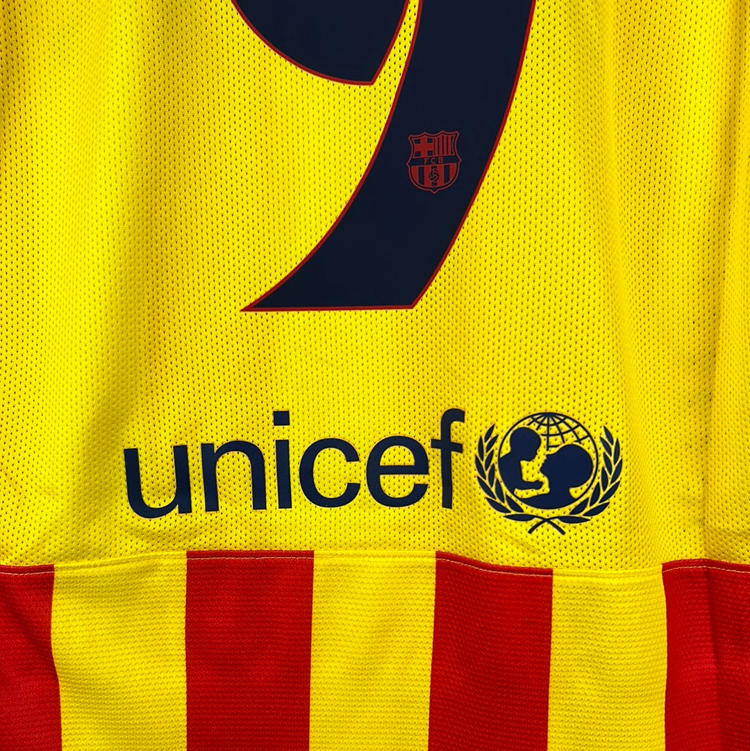 Barcelona 2013/2014 Player Issue Away Shirt - Alexis 9 - Champions League - Long Sleeve