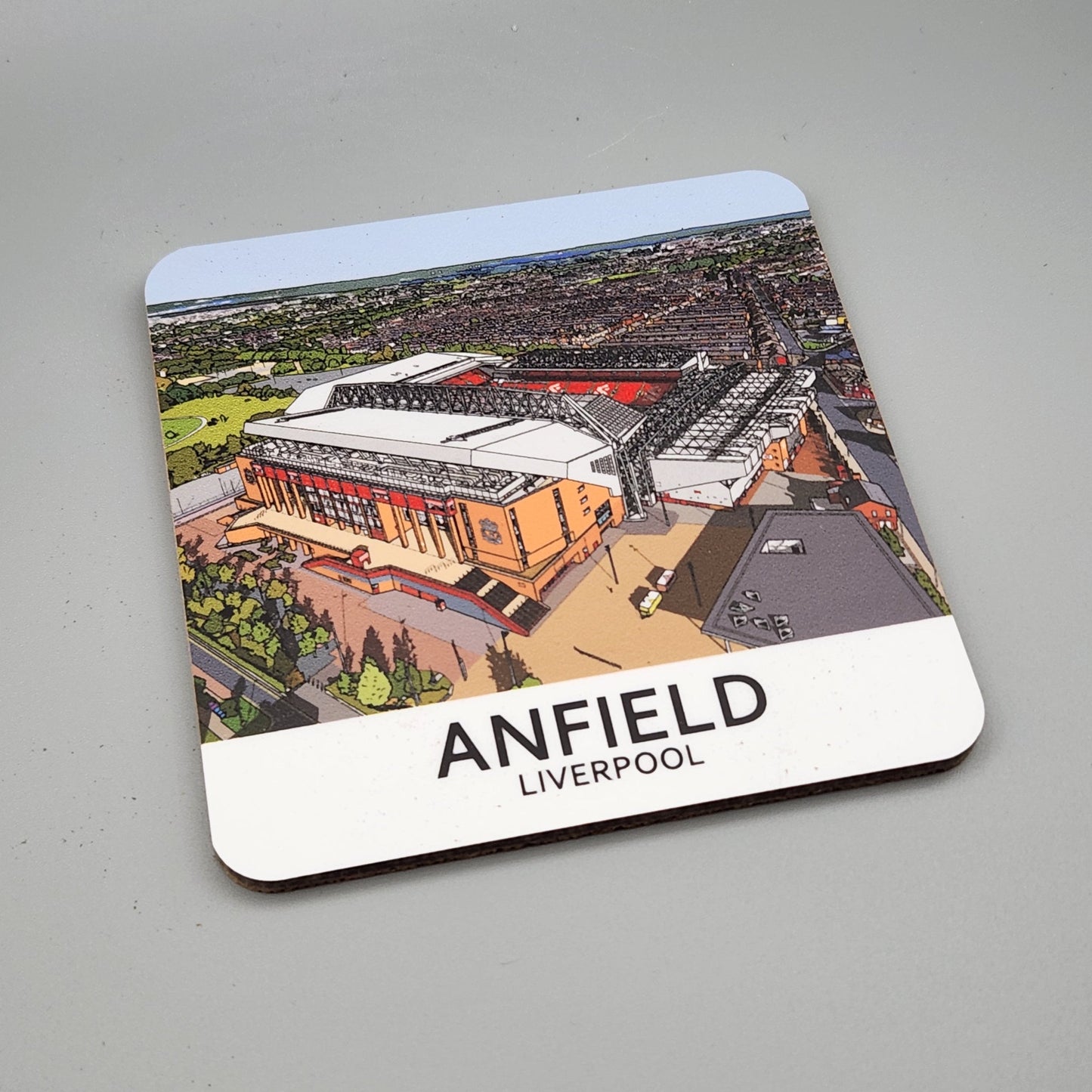 Liverpool FC coaster of Anfield aerial view