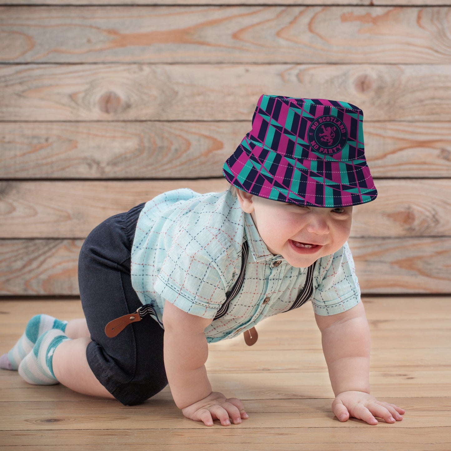 No Scotland No Party - Retro Blue & Pink - WC26 - Bucket Hat