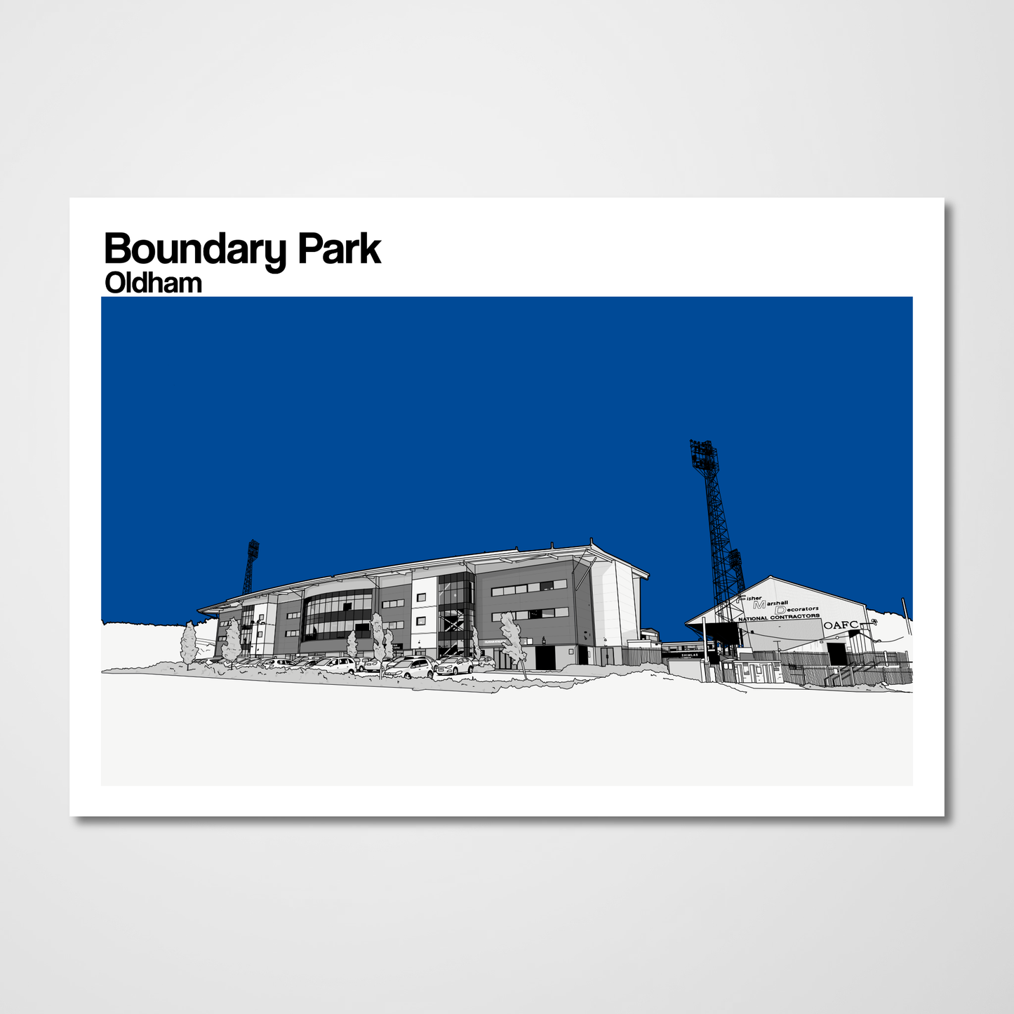 Oldham Athletic Art Print of Boundary Park