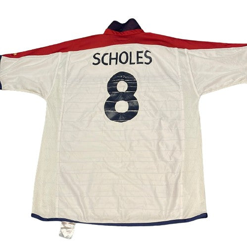 England 1998 Home Shirt SCHOLES 8 back