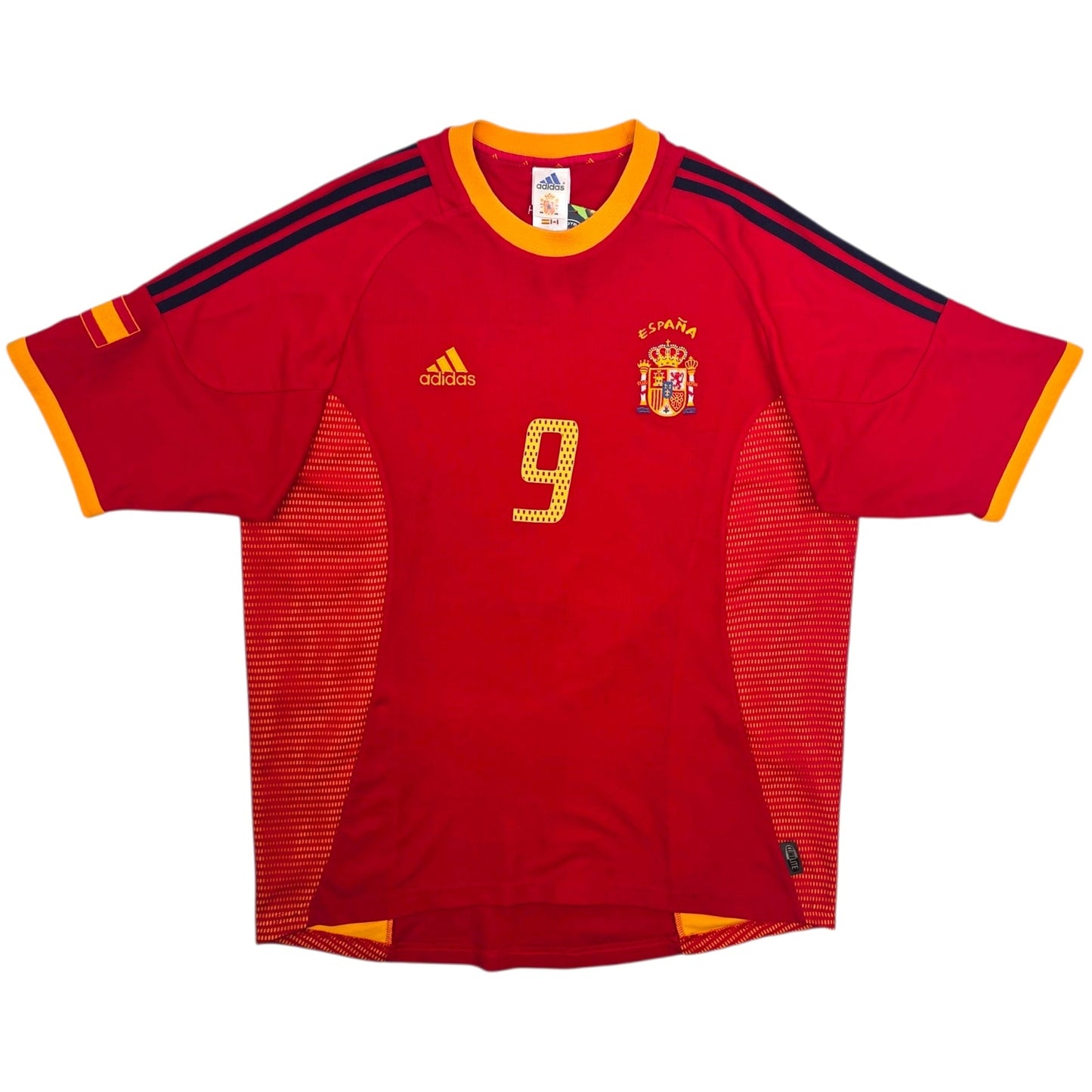 2002/04 Spain Home Football Shirt (L) Adidas #9 Morientes