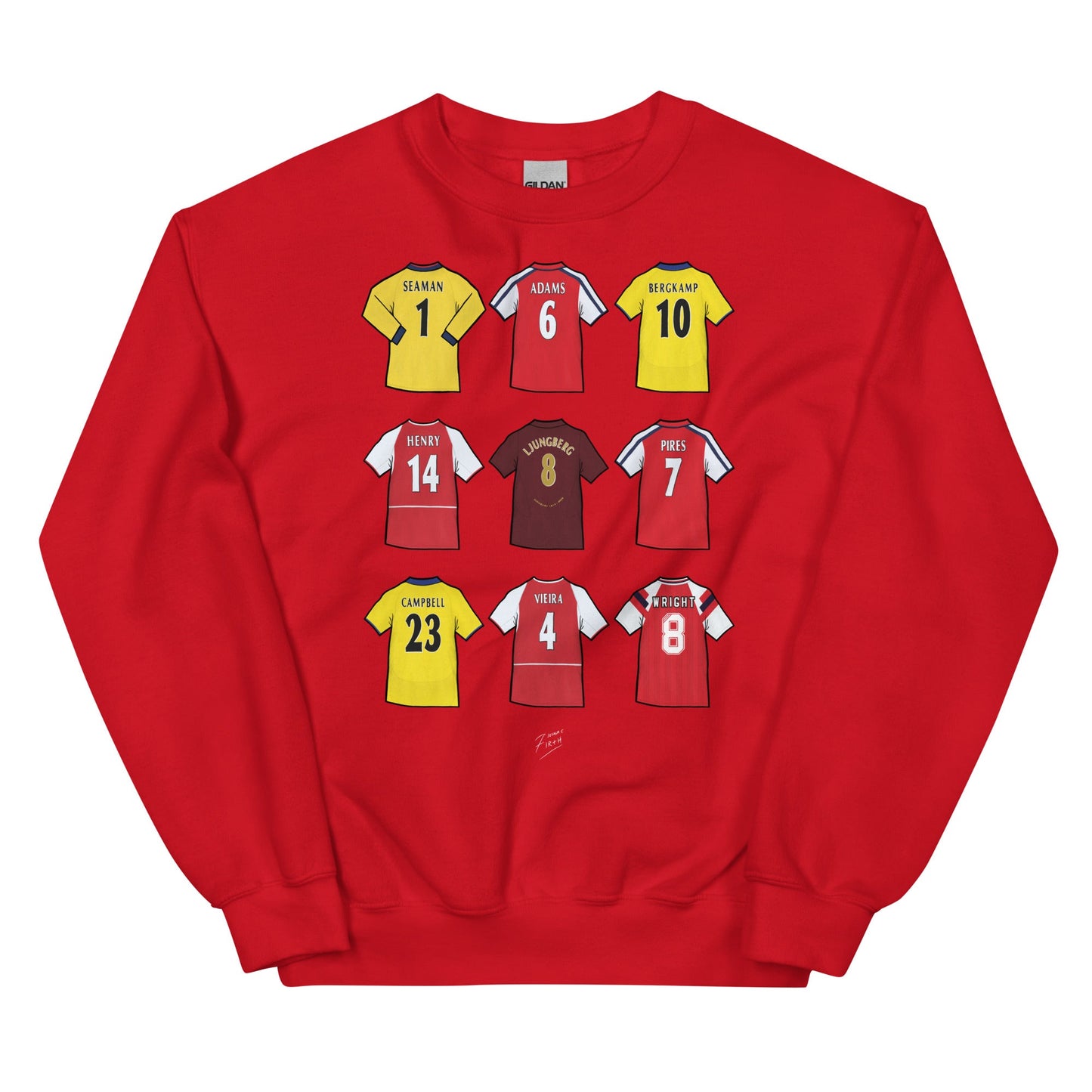 Gunners Legends Shirts Illustrated Football Unisex Sweatshirt