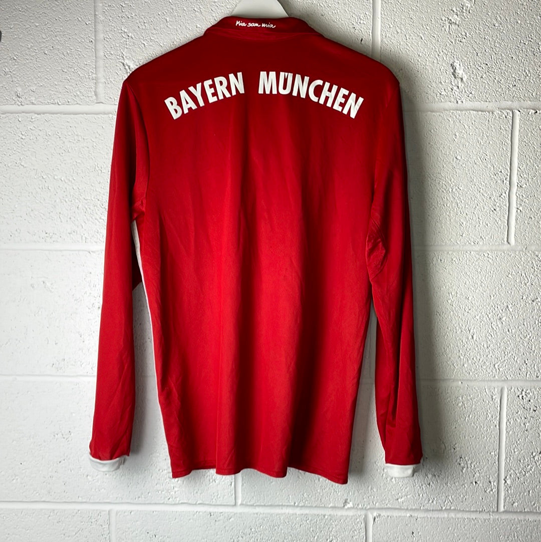 Bayern Munich 2016-2017 Long Sleeve Home Shirt - Large - Very Good