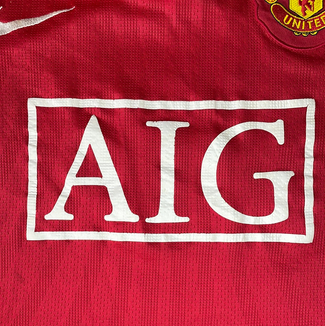 Manchester United 2007/2008 Home Shirt - Large - Long Sleeve - Vintage Nike Shirt