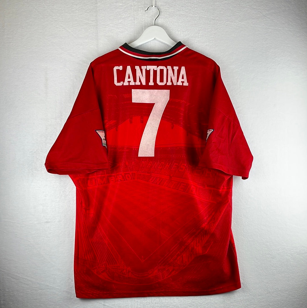 Maillot Manchester United 1995 Eric CANTONA 7 Football Le Roi Kick L Maillot Manchester United 1995 Eric CANTONA 7 Football Le Roi Kick L