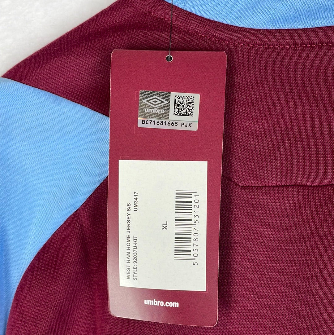 West Ham 2020/2021 Home Shirt - Extra Large - New With Tags