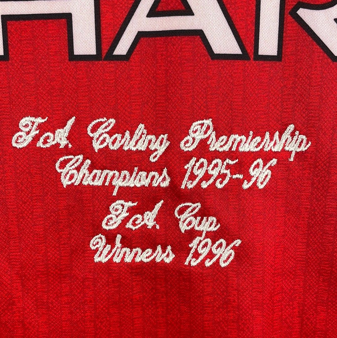 Manchester United 1996-1995 Home Shirt - XL - Rare Double Winners Embroidery