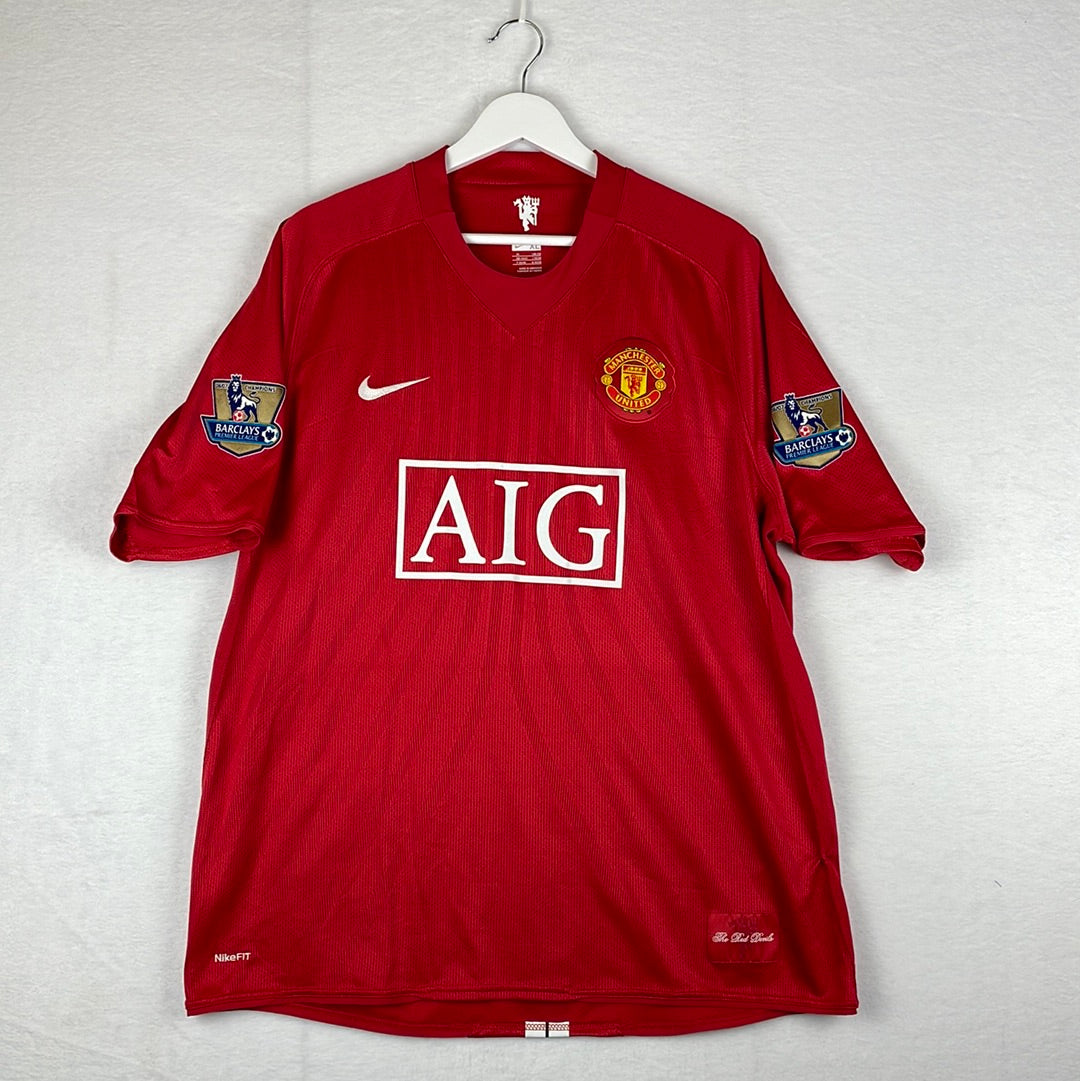 Manchester United 2007/2008 Home Shirt - Extra Large