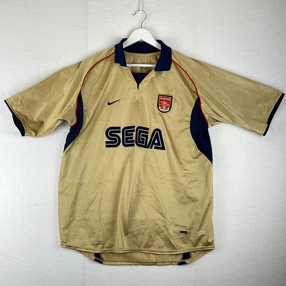 Arsenal 2001 2002 Away Shirt Vintage Gold Sega Nike Shirt Casual arsenal-2001-2002-away-shirt-vintage-gold-sega-nike-shirt-casual
